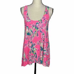 Lilly Pulitzer Monterrey Top in Toucan Can Womens M Pink Racerback Tank